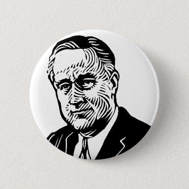 Badge Rond 5 Cm Bouton de Franklin Delano Roosevelt (Devant)