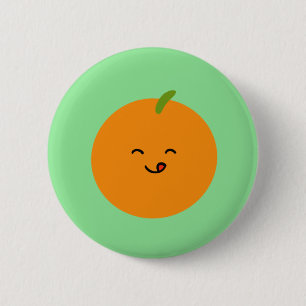 Badge Rond 5 Cm Bouton de fruits orange mignon