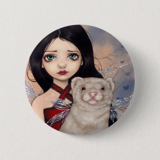 Badge Rond 5 Cm Bouton "de furet à ailes"