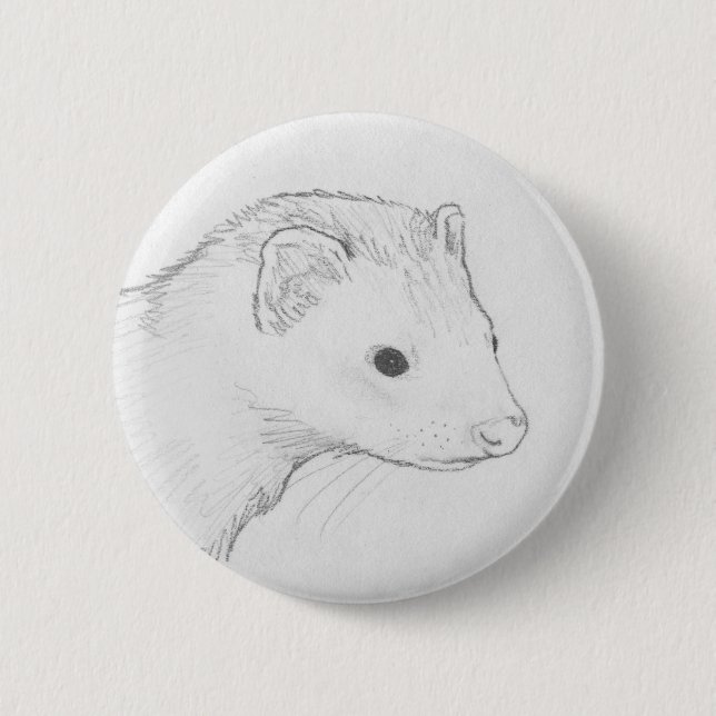 Badge Rond 5 Cm Bouton de furet - Theo (Devant)