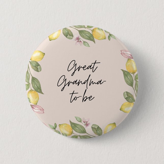 Badge Rond 5 Cm Bouton de future arrière-grand-mère (Devant)