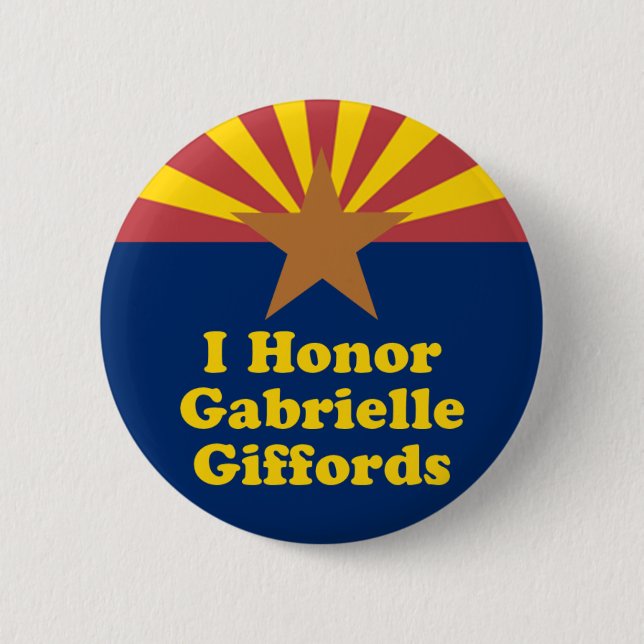 Badge Rond 5 Cm Bouton de Gabrielle Giffords d'honneur (Devant)