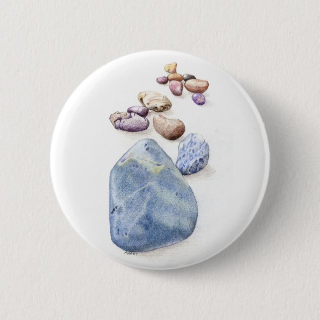Badge Rond 5 Cm Bouton de galets de plage (Devant)