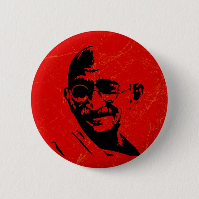 Badge Rond 5 Cm Bouton de Gandhi (Devant)