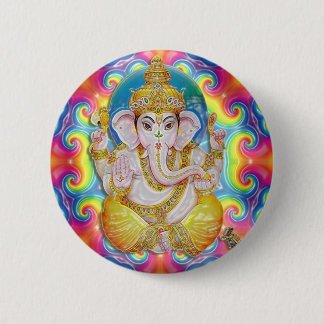Badge Rond 5 Cm Bouton de Ganesh- GoodLuck