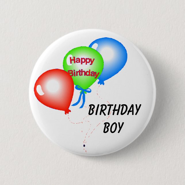 Badge Rond 5 Cm Bouton de garçon d'anniversaire (Devant)