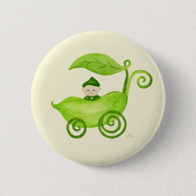 Badge Rond 5 Cm Bouton de garçon de pois doux (Devant)