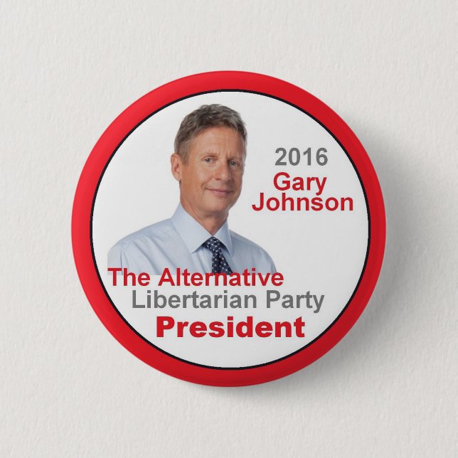 Badge Rond 5 Cm Bouton de Gary JOHNSON 2016 (Devant)