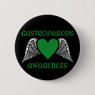 Badge Rond 5 Cm Bouton de gastroparésie Cœur/Ailes...