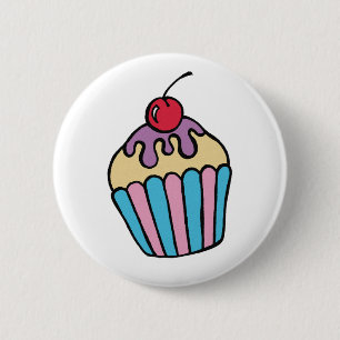 Badge Rond 5 Cm Bouton de gâteau de tasse