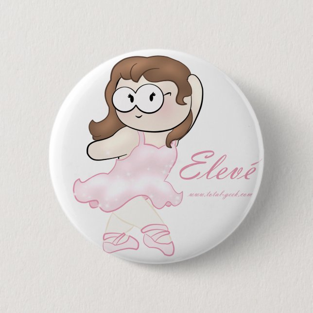 Badge Rond 5 Cm bouton de geek de ballerine (Devant)