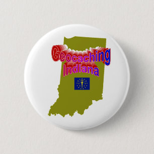 Badge Rond 5 Cm Bouton de Geocaching Indiana