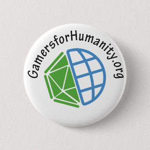 Badge Rond 5 Cm Bouton de GfH, rond blanc, avec le site Web
