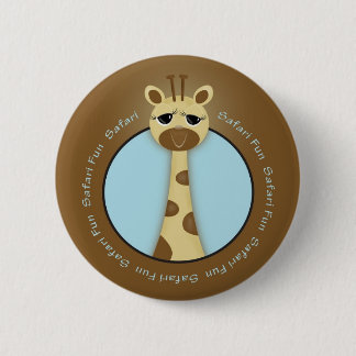 Badge Rond 5 Cm Bouton de girafe de safari