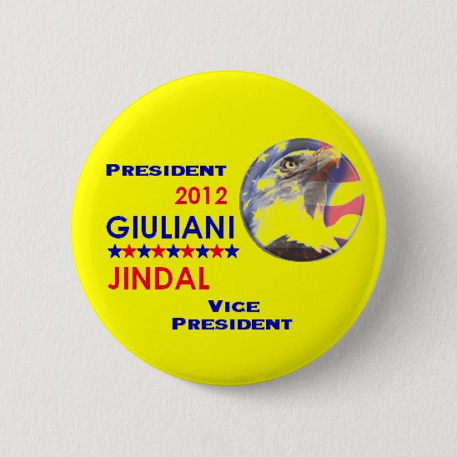 Badge Rond 5 Cm Bouton de GIULIANI JINDAL 2012 (Devant)