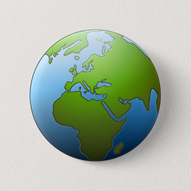 Badge Rond 5 Cm Bouton de globe de la terre (Devant)