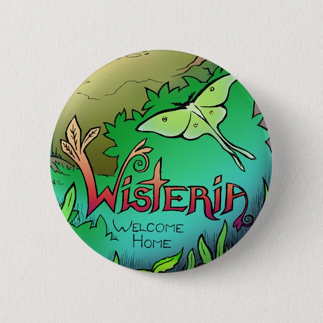 Badge Rond 5 Cm Bouton de glycines (Devant)