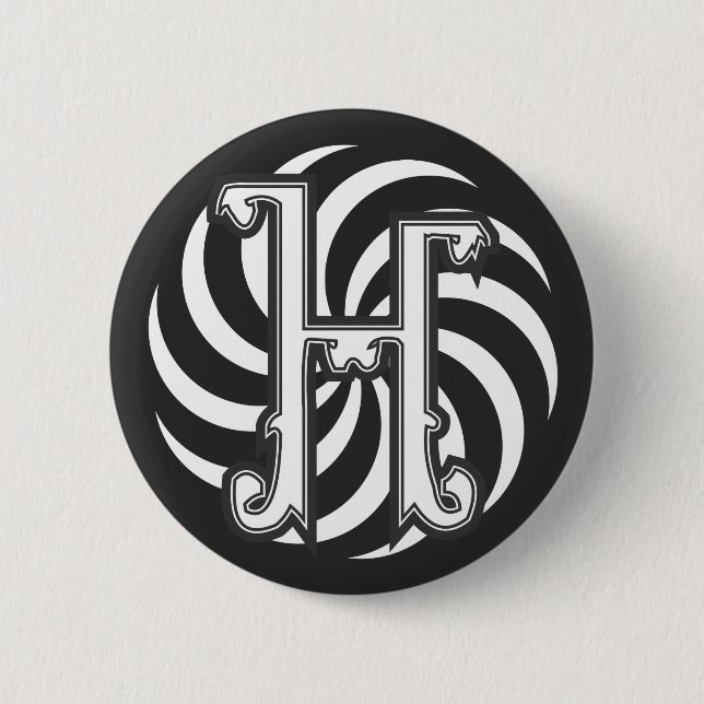 Badge Rond 5 Cm Bouton de Glyph de Hydes H (Devant)