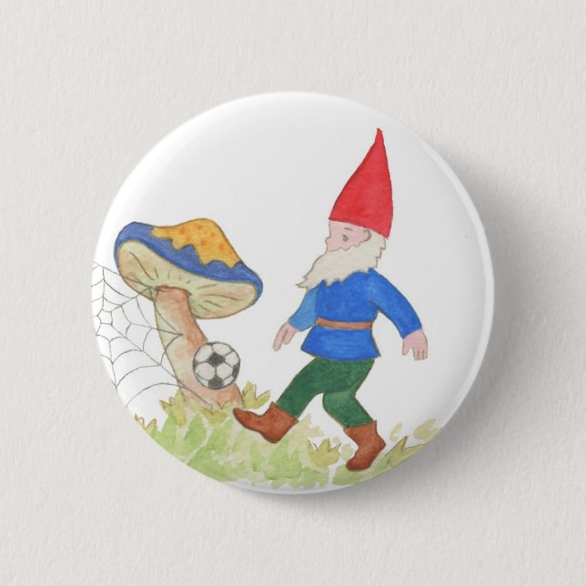 Badge Rond 5 Cm Bouton de gnome du football (Devant)