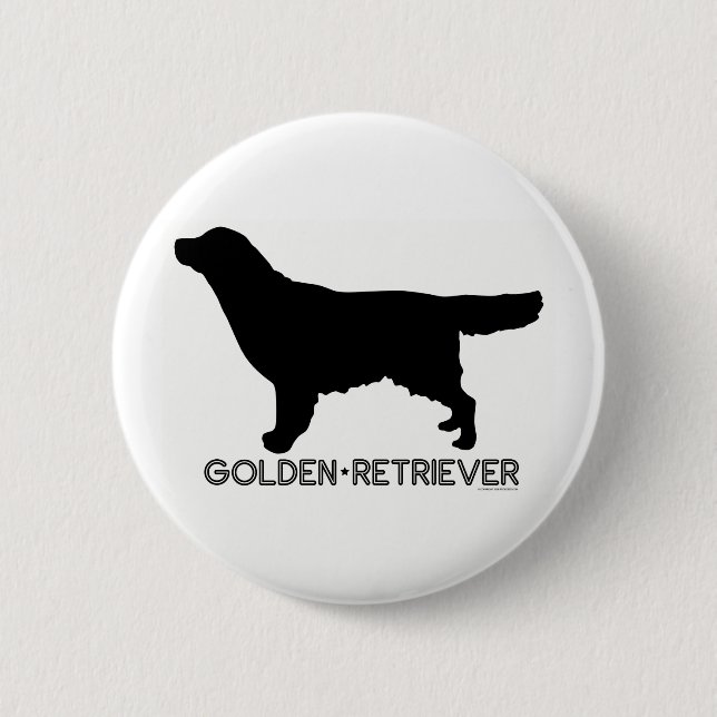 Badge Rond 5 Cm Bouton de golden retriever (Devant)