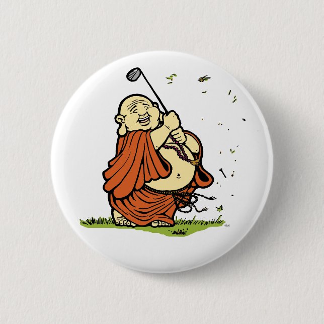 Badge Rond 5 Cm Bouton de golf de Bouddha (Devant)