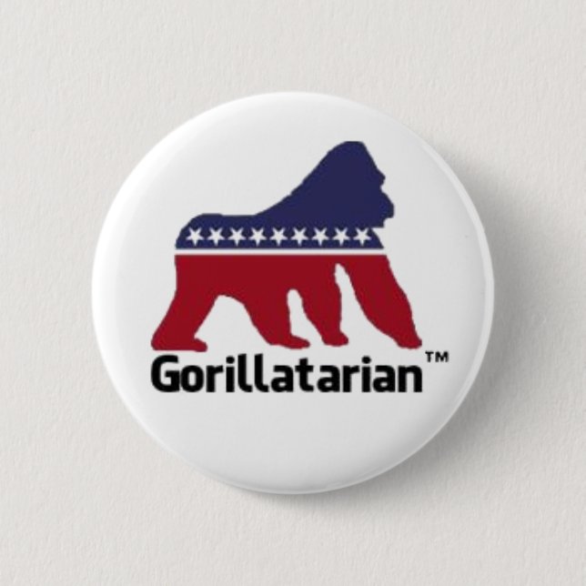 Badge Rond 5 Cm Bouton de Gorillatarian (Devant)
