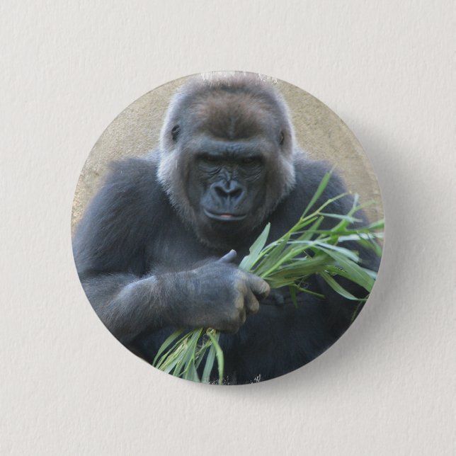 Badge Rond 5 Cm Bouton de gorille de Silverback (Devant)