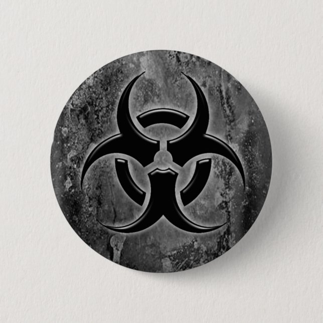 Badge Rond 5 Cm Bouton de goupille de Biohazard (Devant)