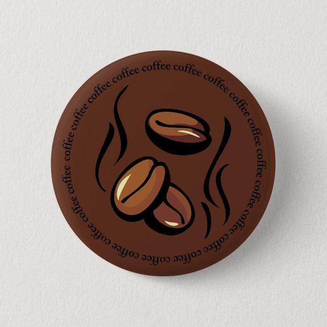Badge Rond 5 Cm Bouton de grains de café (Devant)