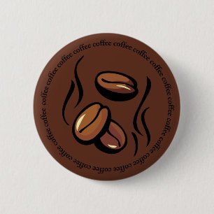 Badge Rond 5 Cm Bouton de grains de café