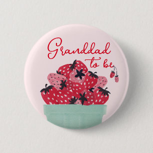 Badge Rond 5 Cm Bouton de grand-père Baby shower doux Berry