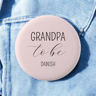 Badge Rond 5 Cm Bouton de grand-père pour être rose Baby shower