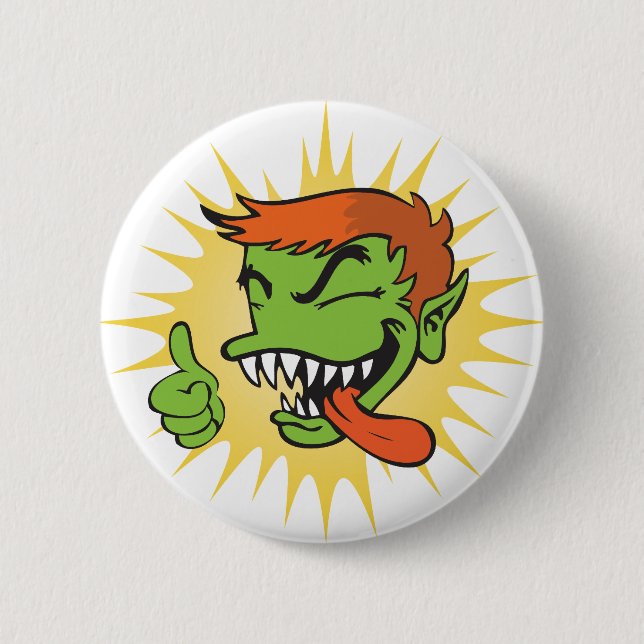 Badge Rond 5 Cm Bouton de Gremmie - blanc (Devant)