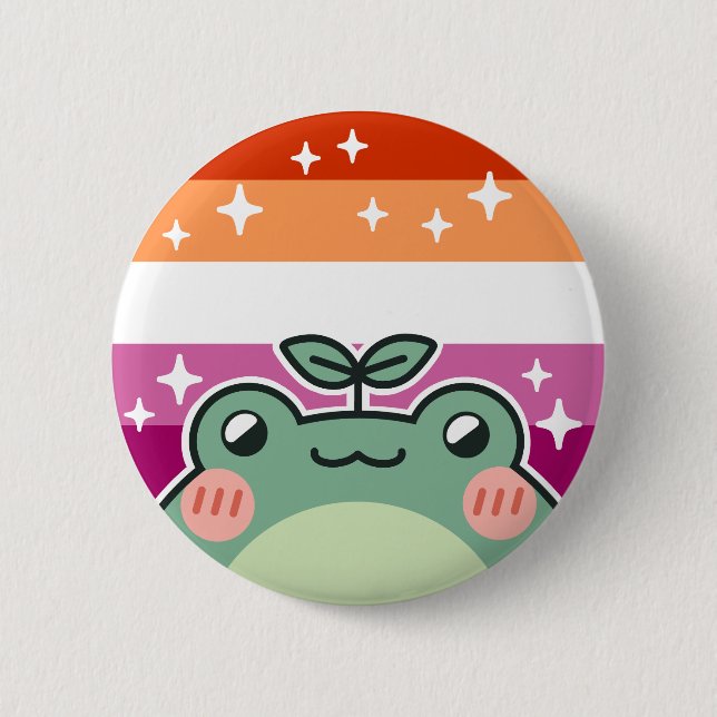 Badge Rond 5 Cm Bouton de grenouille du drapeau LGBT Pride lesbien (Devant)