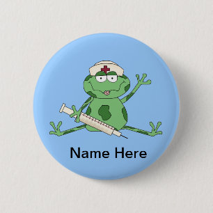 Badge Rond 5 Cm Bouton de grenouille infirmière