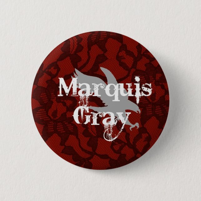 Badge Rond 5 Cm Bouton de gris de marquis (Devant)
