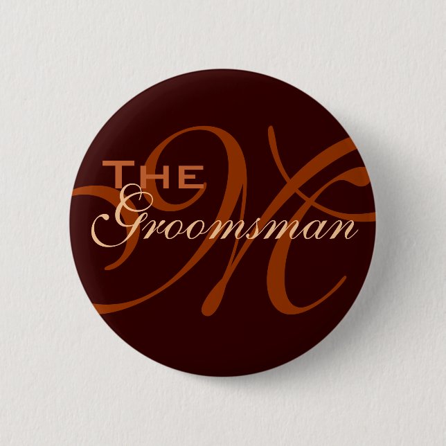 Badge Rond 5 Cm Bouton de Groomsman (Devant)