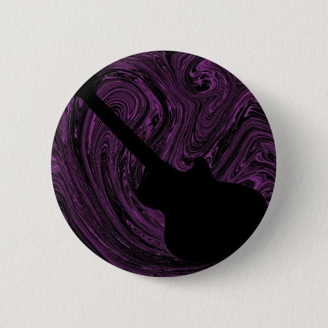 Badge Rond 5 Cm Bouton de guitare Abstrait, violet (Devant)