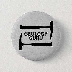 Badge Rond 5 Cm Bouton de Guru de géologie