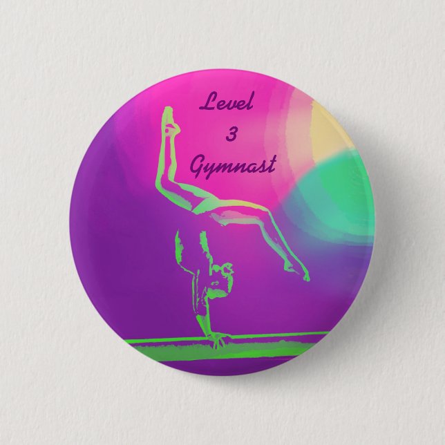 Badge Rond 5 Cm Bouton de gymnaste du niveau 3 (Devant)
