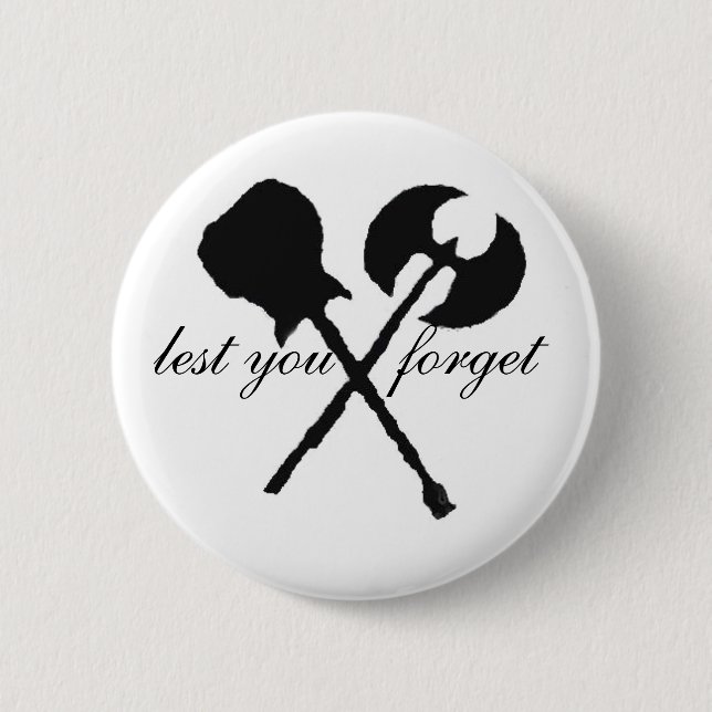 Badge Rond 5 Cm Bouton de hache (Devant)