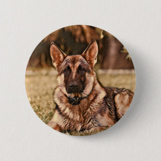 Badge Rond 5 Cm Bouton de Hackibus de chien de berger allemand