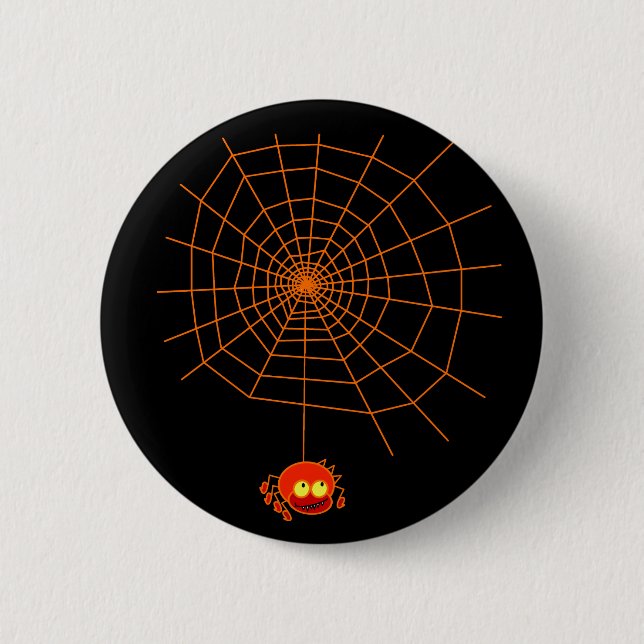 Badge Rond 5 Cm Bouton de Halloween de toile d'araignée (Devant)