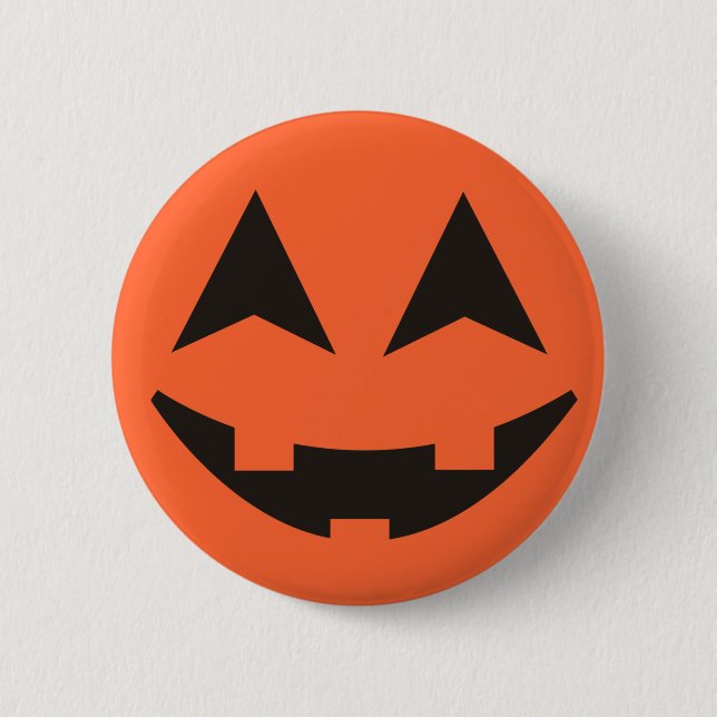 Badge Rond 5 Cm Bouton de Halloween de visage de citrouille de (Devant)
