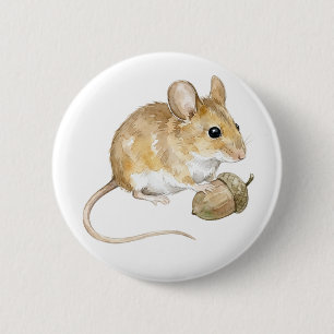 Badge Rond 5 Cm Bouton de hamster à l'aquarelle mignon