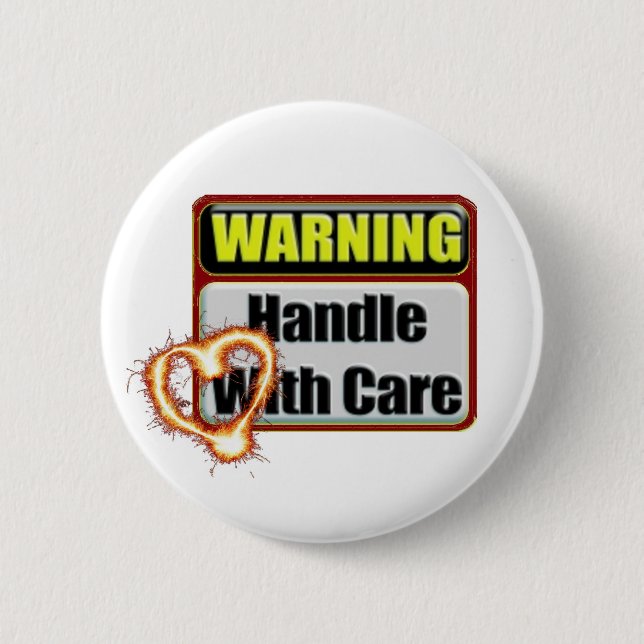 Badge Rond 5 Cm Bouton de HandleWithCare (Devant)