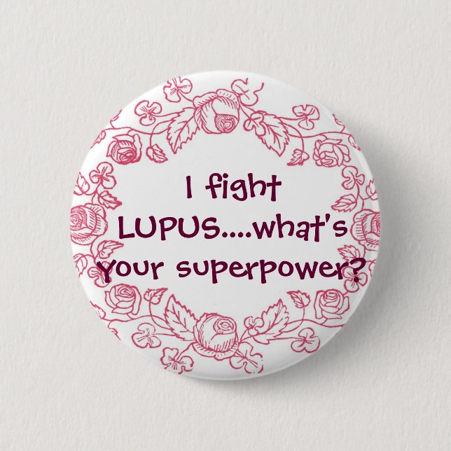 Badge Rond 5 Cm Bouton de héros de lupus (Devant)