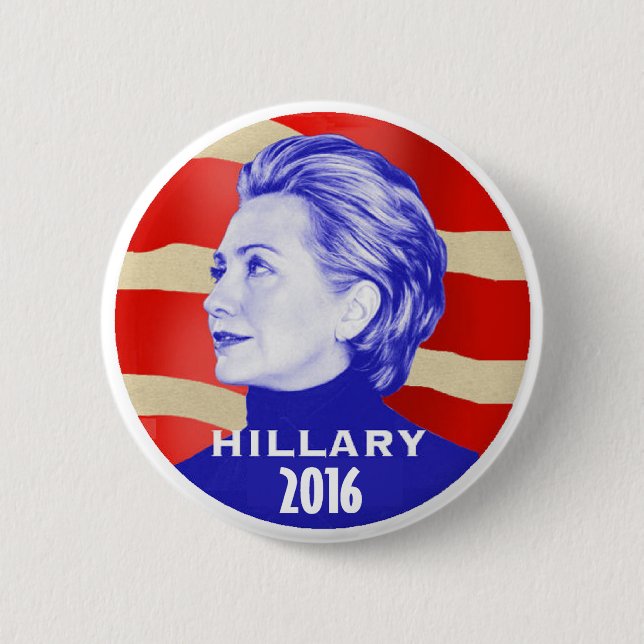 Badge Rond 5 Cm Bouton de Hillary 2016 (Devant)