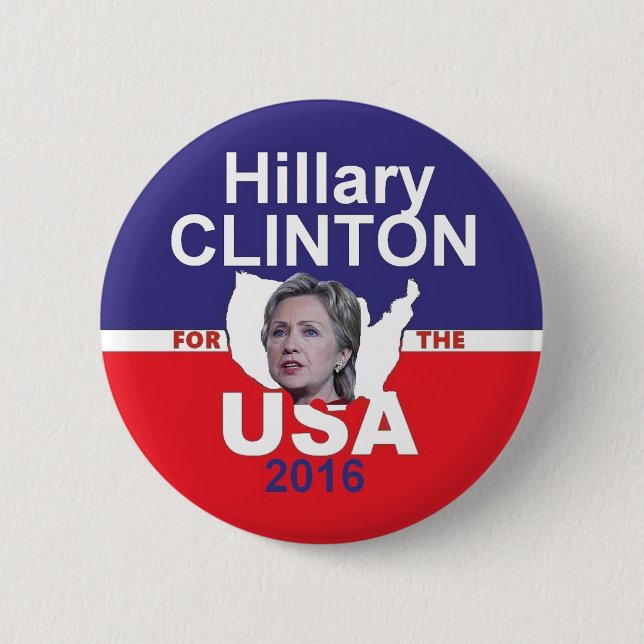 Badge Rond 5 Cm Bouton de Hillary 2016 (Devant)
