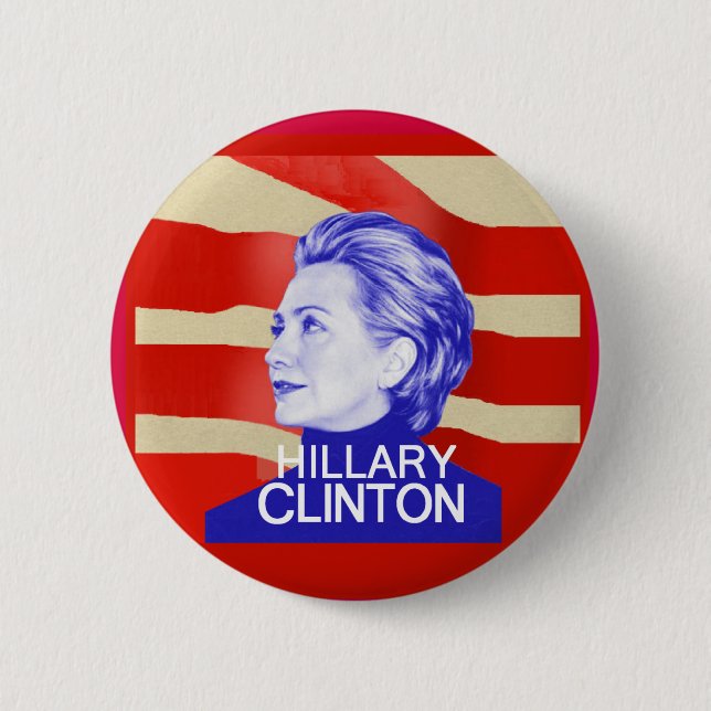 Badge Rond 5 Cm Bouton de Hillary Clinton (Devant)